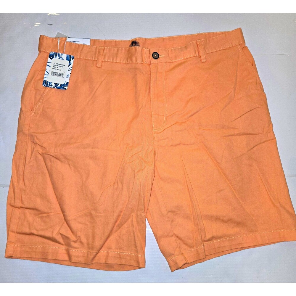 NWT Havana Jim Men's Coral Chino Shorts Solid Flat Front Pockets Size 38